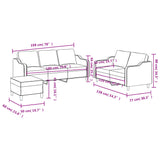 NNEVL 3 Piece Sofa Set with Cushions Light Grey Fabric
