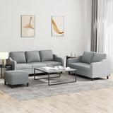 NNEVL 3 Piece Sofa Set with Cushions Light Grey Fabric