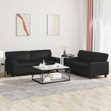 NNEVL 2 Piece Sofa Set Black Faux Leather