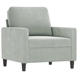 NNEVL 4 Piece Sofa Set Light Grey Velvet