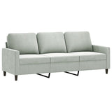 NNEVL 4 Piece Sofa Set Light Grey Velvet