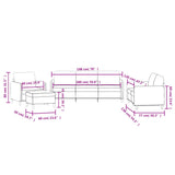NNEVL 4 Piece Sofa Set Light Grey Velvet