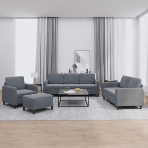 NNEVL 4 Piece Sofa Set Dark Grey Velvet