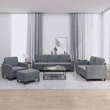 NNEVL 4 Piece Sofa Set Dark Grey Velvet