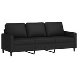 NNEVL 4 Piece Sofa Set with Pillows Black Velvet