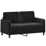 NNEVL 2 Piece Sofa Set Black Velvet