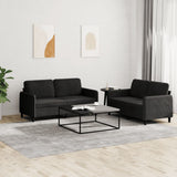 NNEVL 2 Piece Sofa Set Black Velvet
