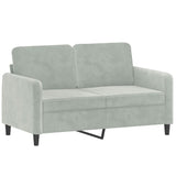 NNEVL 3 Piece Sofa Set Light Grey Velvet