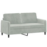 NNEVL 3 Piece Sofa Set Light Grey Velvet