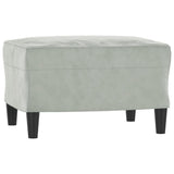 NNEVL 3 Piece Sofa Set Light Grey Velvet