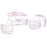NNEVL 3 Piece Sofa Set Dark Grey Velvet