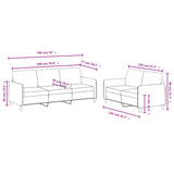 NNEVL 2 Piece Sofa Set Dark Grey Velvet