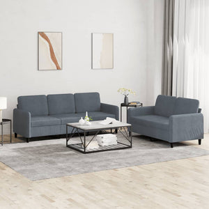 NNEVL 2 Piece Sofa Set Dark Grey Velvet