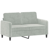 NNEVL 2 Piece Sofa Set with Pillows Light Grey Velvet