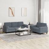 NNEVL 2 Piece Sofa Set with Pillows Dark Grey Velvet