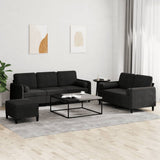 NNEVL 3 Piece Sofa Set with Pillows Black Velvet