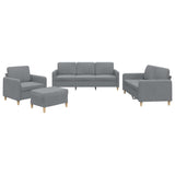 NNEVL 4 Piece Sofa Set with Cushions Light Grey Fabric