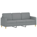 NNEVL 4 Piece Sofa Set with Cushions Light Grey Fabric