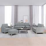 NNEVL 4 Piece Sofa Set with Cushions Light Grey Fabric