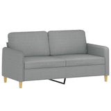 NNEVL 3 Piece Sofa Set with Pillows Light Grey Fabric
