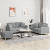 NNEVL 3 Piece Sofa Set with Pillows Light Grey Fabric