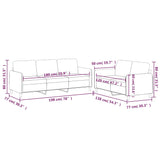 NNEVL 2 Piece Sofa Set with Cushions Dark Grey Fabric