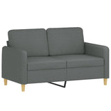 NNEVL 3 Piece Sofa Set with Cushions Dark Grey Fabric