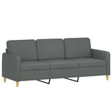 NNEVL 3 Piece Sofa Set with Cushions Dark Grey Fabric