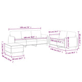 NNEVL 3 Piece Sofa Set with Cushions Dark Grey Fabric