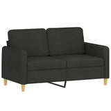 NNEVL 2 Piece Sofa Set with Pillows Black Fabric