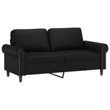 NNEVL 3 Piece Sofa Set with Pillows Black Faux Leather