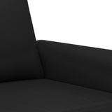 NNEVL 3 Piece Sofa Set with Pillows Black Faux Leather