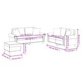NNEVL 3 Piece Sofa Set with Pillows Black Faux Leather