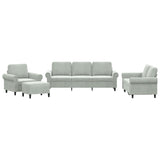 NNEVL 4 Piece Sofa Set with Cushions Light Grey Velvet