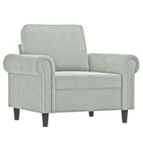 NNEVL 4 Piece Sofa Set with Cushions Light Grey Velvet