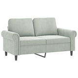 NNEVL 4 Piece Sofa Set with Cushions Light Grey Velvet