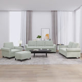NNEVL 4 Piece Sofa Set with Cushions Light Grey Velvet