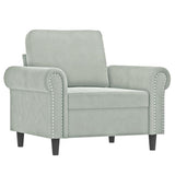 NNEVL 4 Piece Sofa Set with Pillows Light Grey Velvet