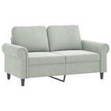 NNEVL 4 Piece Sofa Set with Pillows Light Grey Velvet