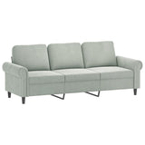 NNEVL 4 Piece Sofa Set with Pillows Light Grey Velvet