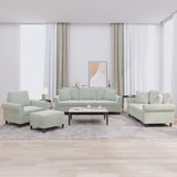 NNEVL 4 Piece Sofa Set with Pillows Light Grey Velvet