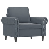 NNEVL 4 Piece Sofa Set with Pillows Dark Grey Velvet