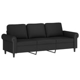 NNEVL 2 Piece Sofa Set with Pillows Black Velvet