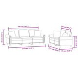 NNEVL 2 Piece Sofa Set with Pillows Black Velvet