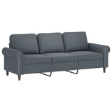 NNEVL 3 Piece Sofa Set with Pillows Dark Grey Velvet