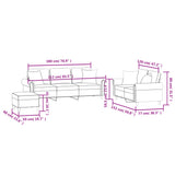 NNEVL 3 Piece Sofa Set with Pillows Dark Grey Velvet