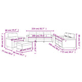 NNEVL 4 Piece Sofa Set with Cushions Dark Grey Microfibre Fabric