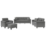 NNEVL 4 Piece Sofa Set with Pillows Dark Grey Microfibre Fabric