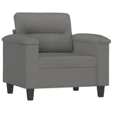 NNEVL 4 Piece Sofa Set with Pillows Dark Grey Microfibre Fabric