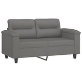 NNEVL 2 Piece Sofa Set with Cushions Dark Grey Microfibre Fabric